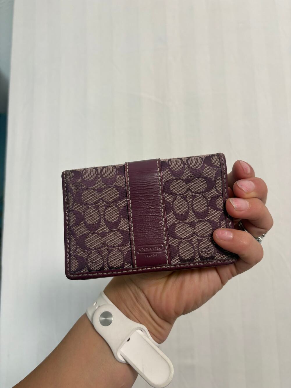 Coach Signature Card Holder ID Wallet – Purple